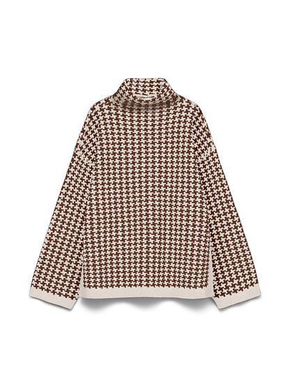 Vmcomo Ls Funnelneck Pullover Prm Grå