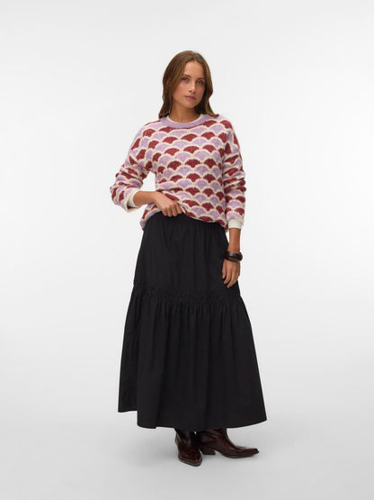 Vmannabelle Ls O-Neck Pullover Boo Lilla