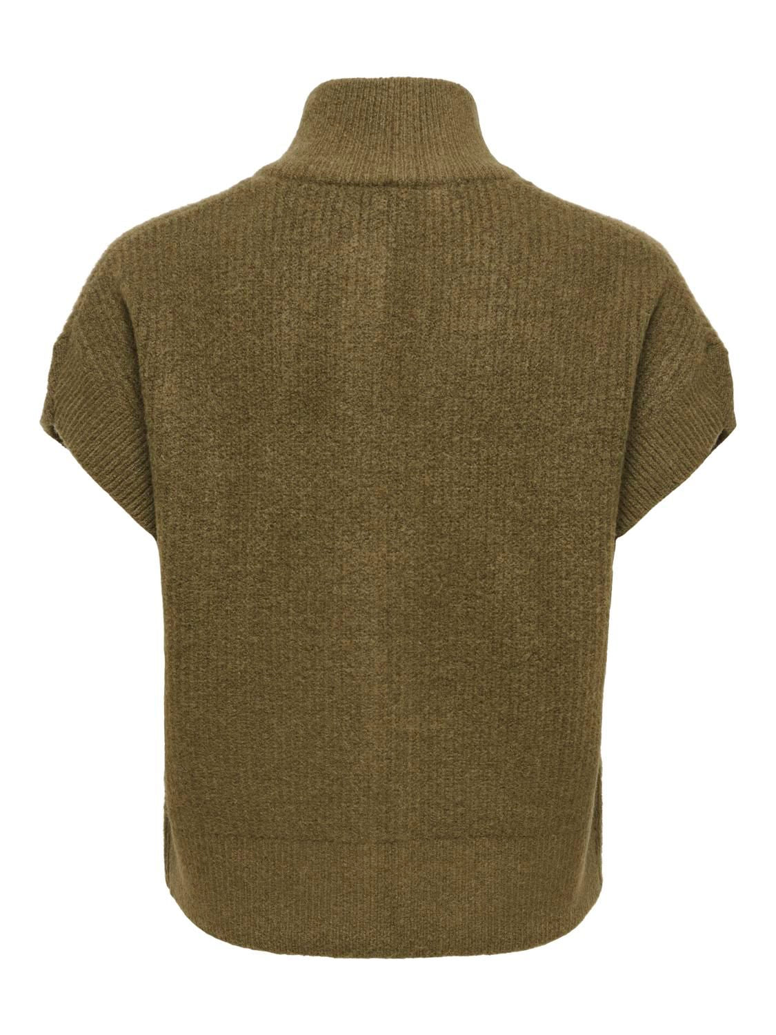 Onlbianca Sl Highneck Zip Vest Knt Grønn