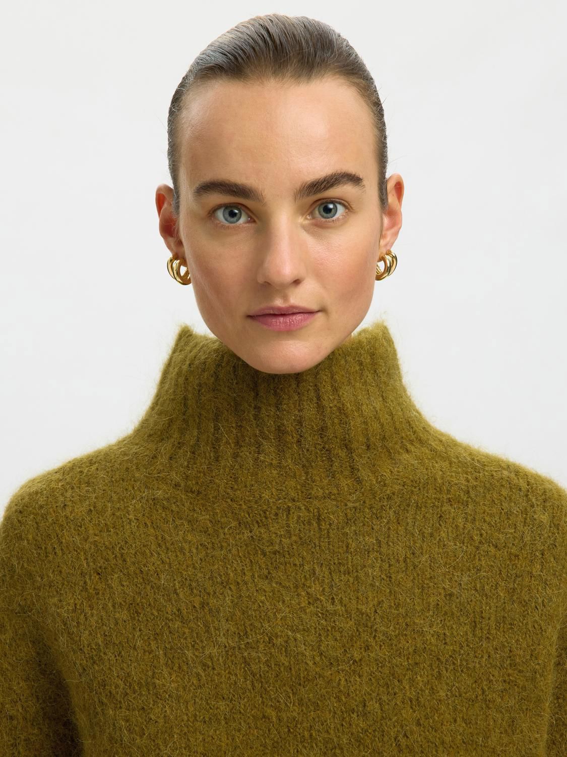 Slwgabriella Ls Knit High Neck Noos Grønn