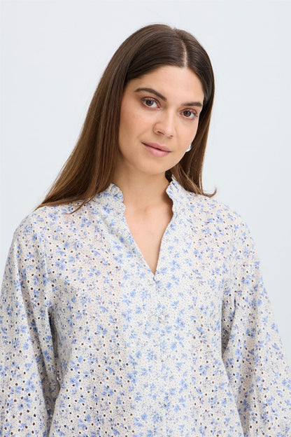 Pzdolores 3/4 Sl Blouse Blå