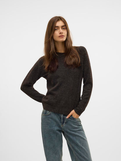 Vmdoffy Ls O-Neck Blouse Ga Noos Brun
