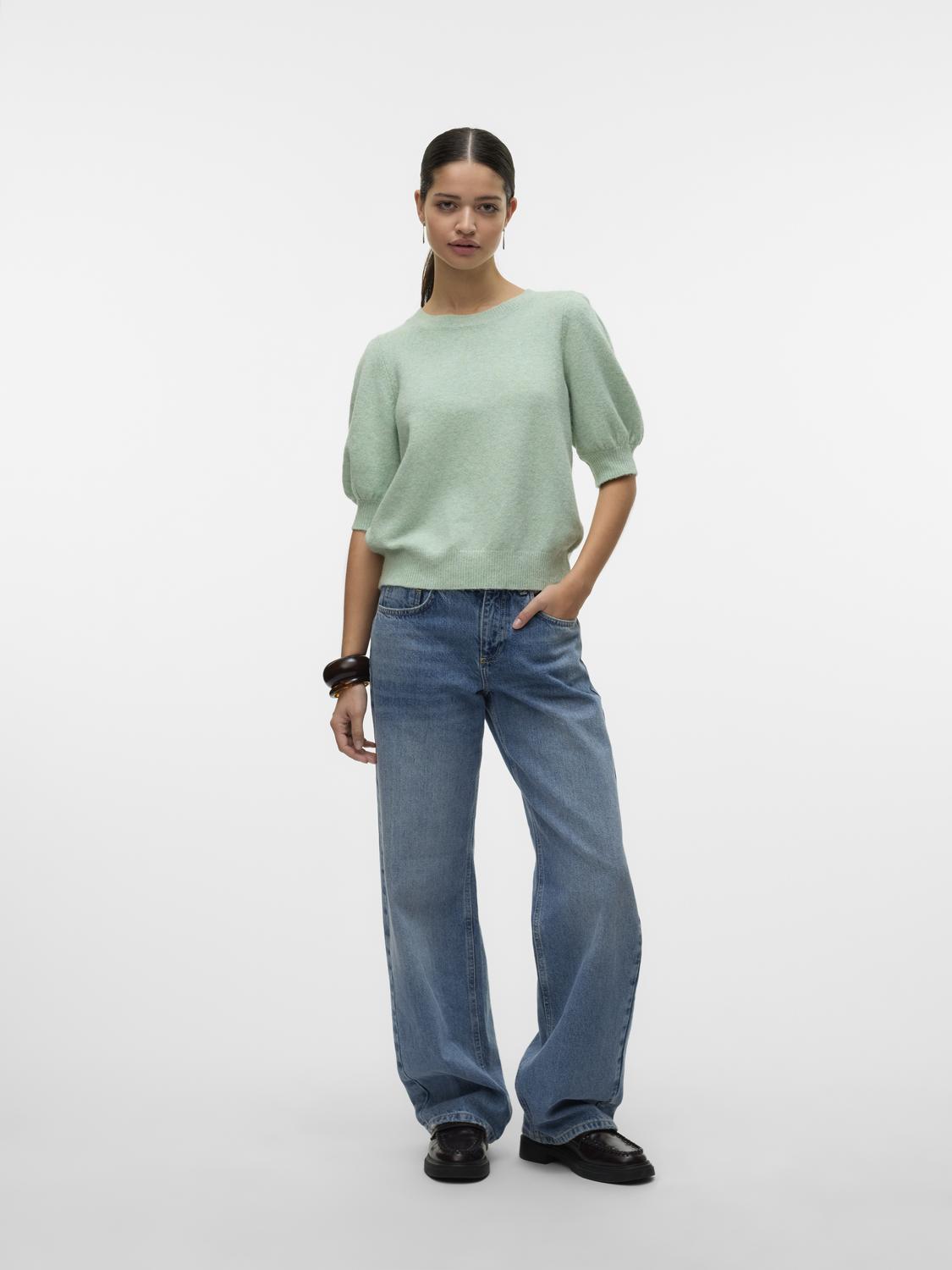 Vmdoffy 2/4 O-Neck Pullover Ga Noos Grønn