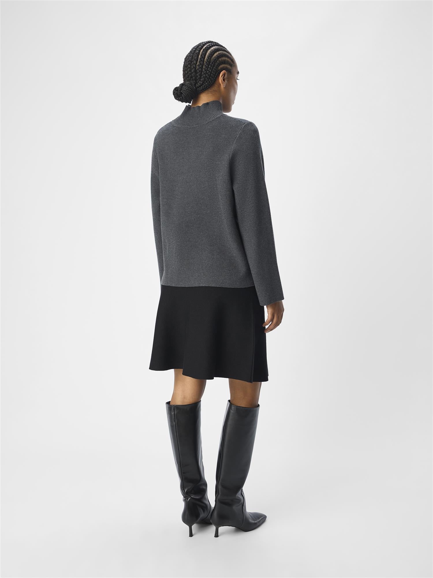 OBJREYNARD SQUARE SLEEVE PULLOVER Dark Grey Melange