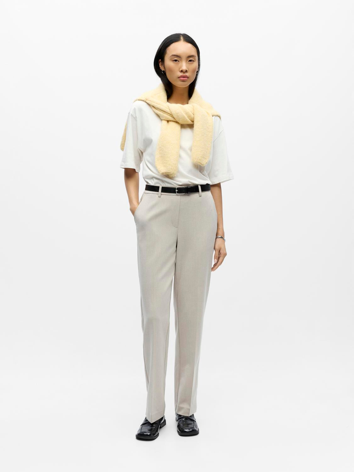 Objlisa Mw Straight Pant Noos Beige