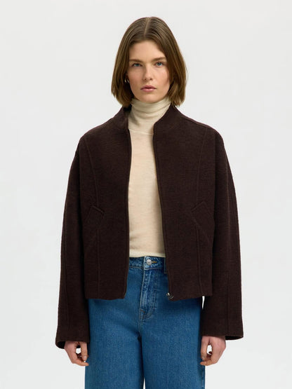 Slwjacqueline Wool Blend Jacket Noos Brun