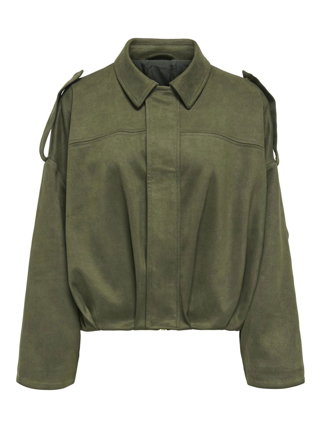 Onlmoon-Stina Faux Suede Bomber Pnt Noos Grønn