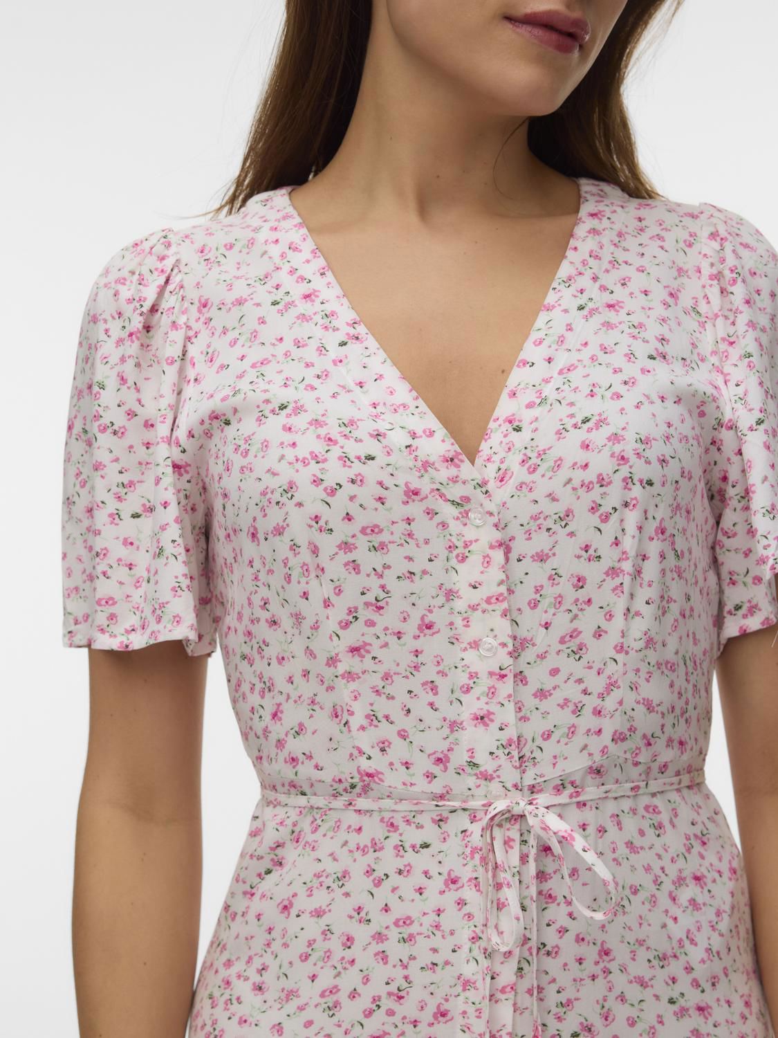Vmalba Ss Calf Dress Wvn Noos Rosa