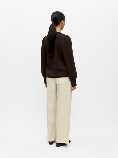 Objandrea Re L/s O-Neck Sweat Noos Brun