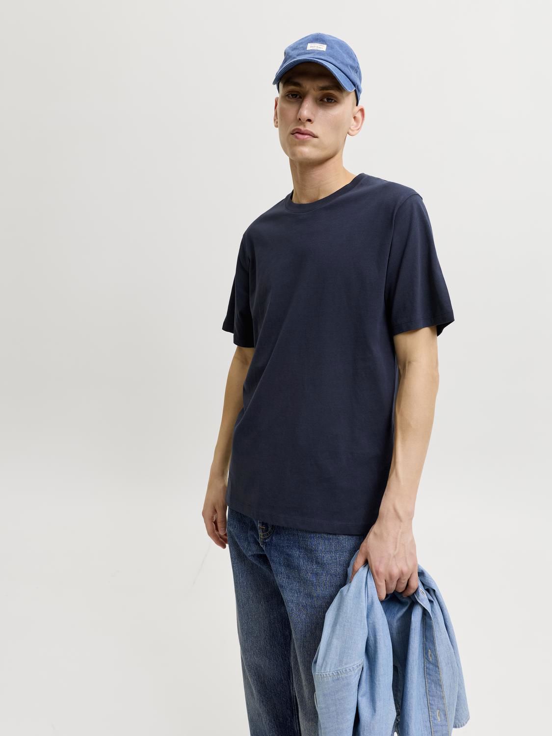 Jororganic Basic Tee Ss O-Neck Noos Blå