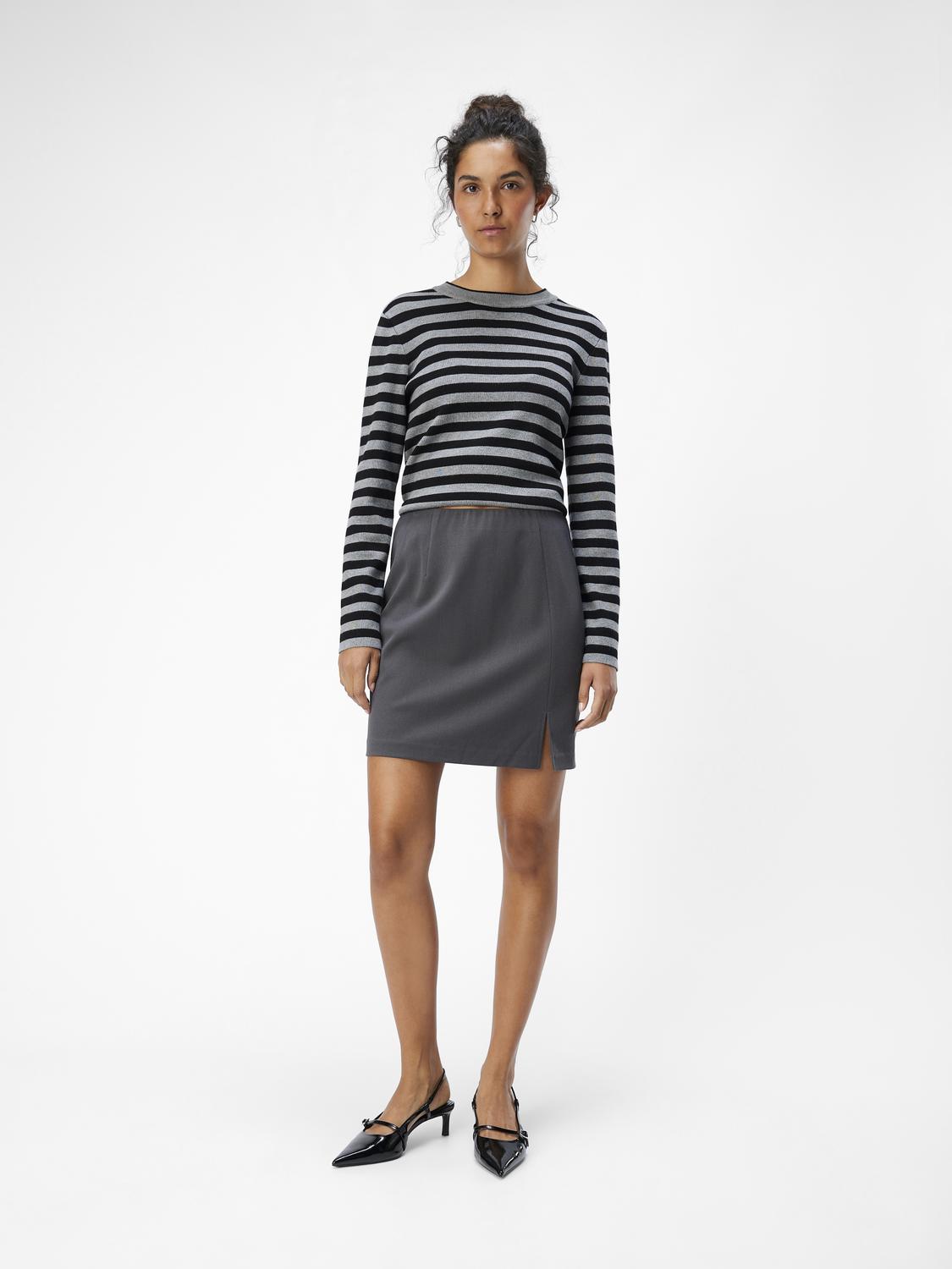 Objlisa Mw Mini Skirt Noos Mørkegrå