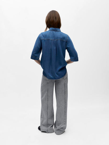 Objframe 2/4 Re Denim Top Noos Blå