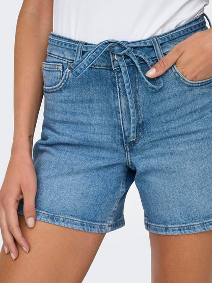 Onlgianna Mw Belted Shorts Azg Dnm Noos Blå