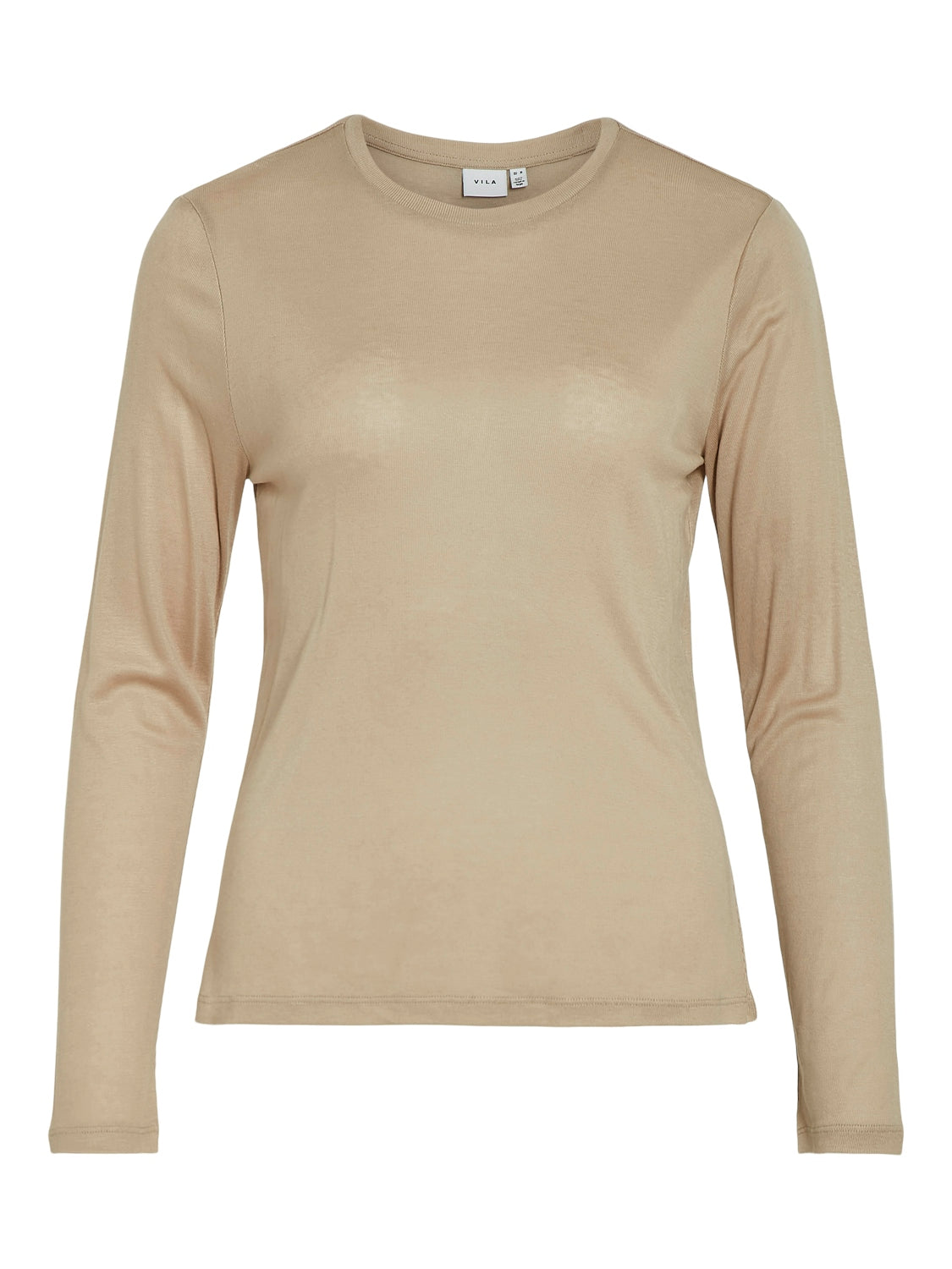 VIALEXIA O-NECK L/S TOP - NOOS Beige