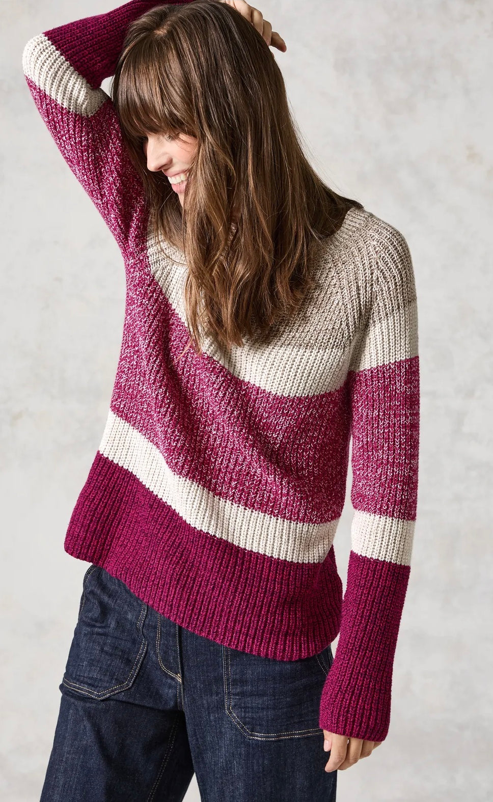 MOULINE STRIPE PULLOVER Rosa