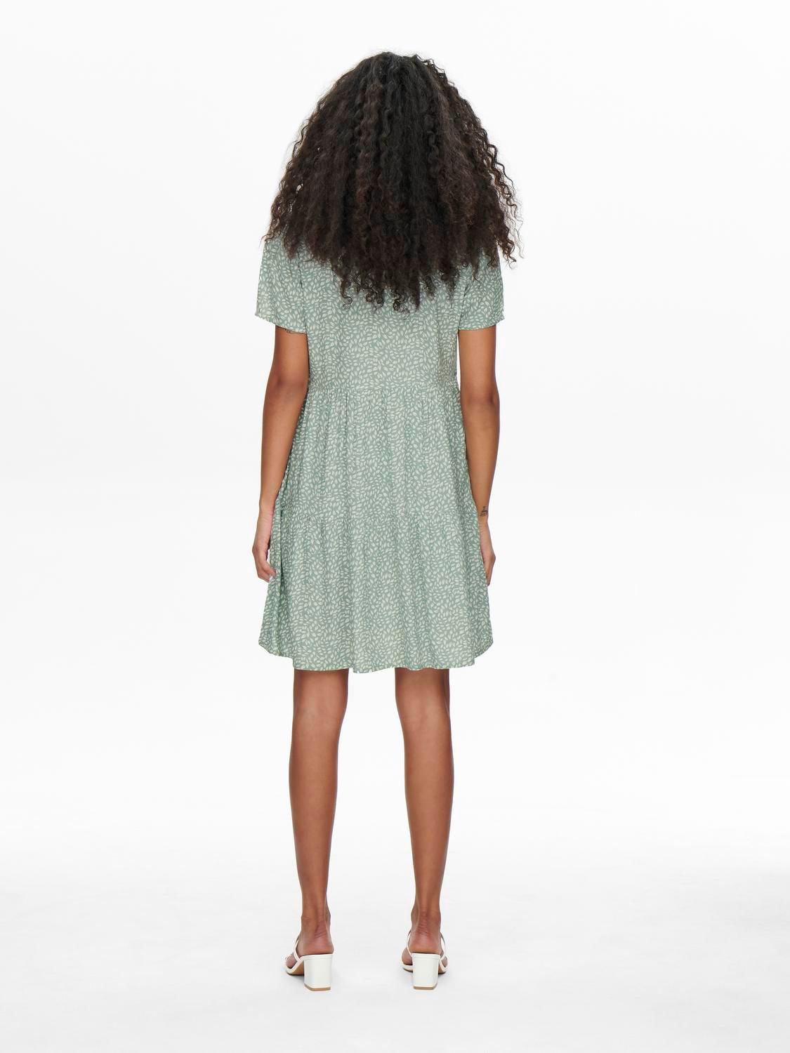 Onlzally S/s Thea Dress Noos Wvn Grønn