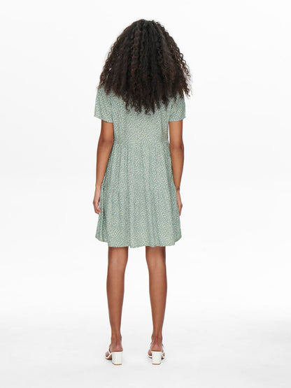 Onlzally S/s Thea Dress Noos Wvn Grønn