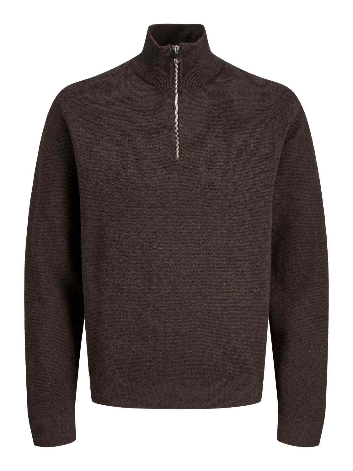 Jprmilano Stitch Knit Half Zip Sn Brun
