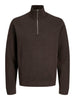 Jprmilano Stitch Knit Half Zip Sn Brun