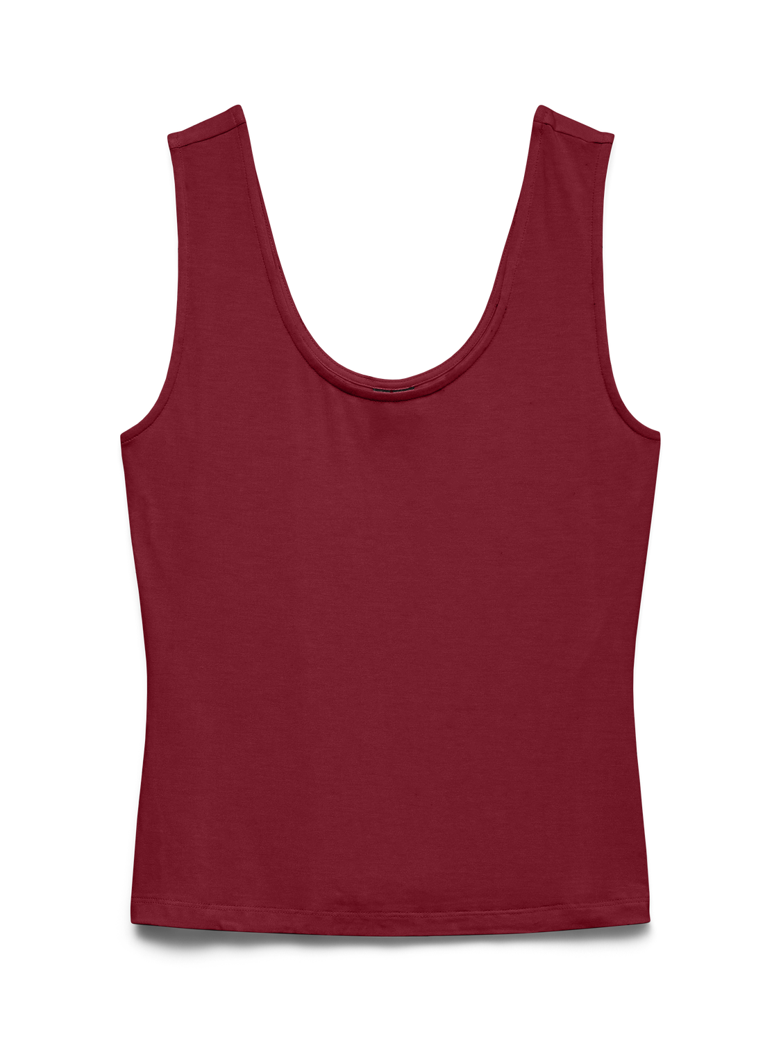 Vmesther Sl U-Neck Top Jrs Burgunder