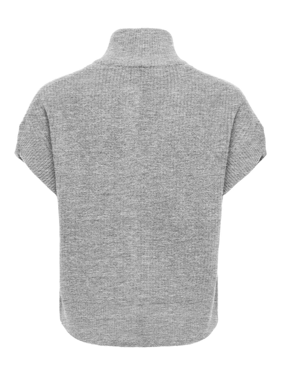 Onlbianca Sl Highneck Zip Vest Knt Grå