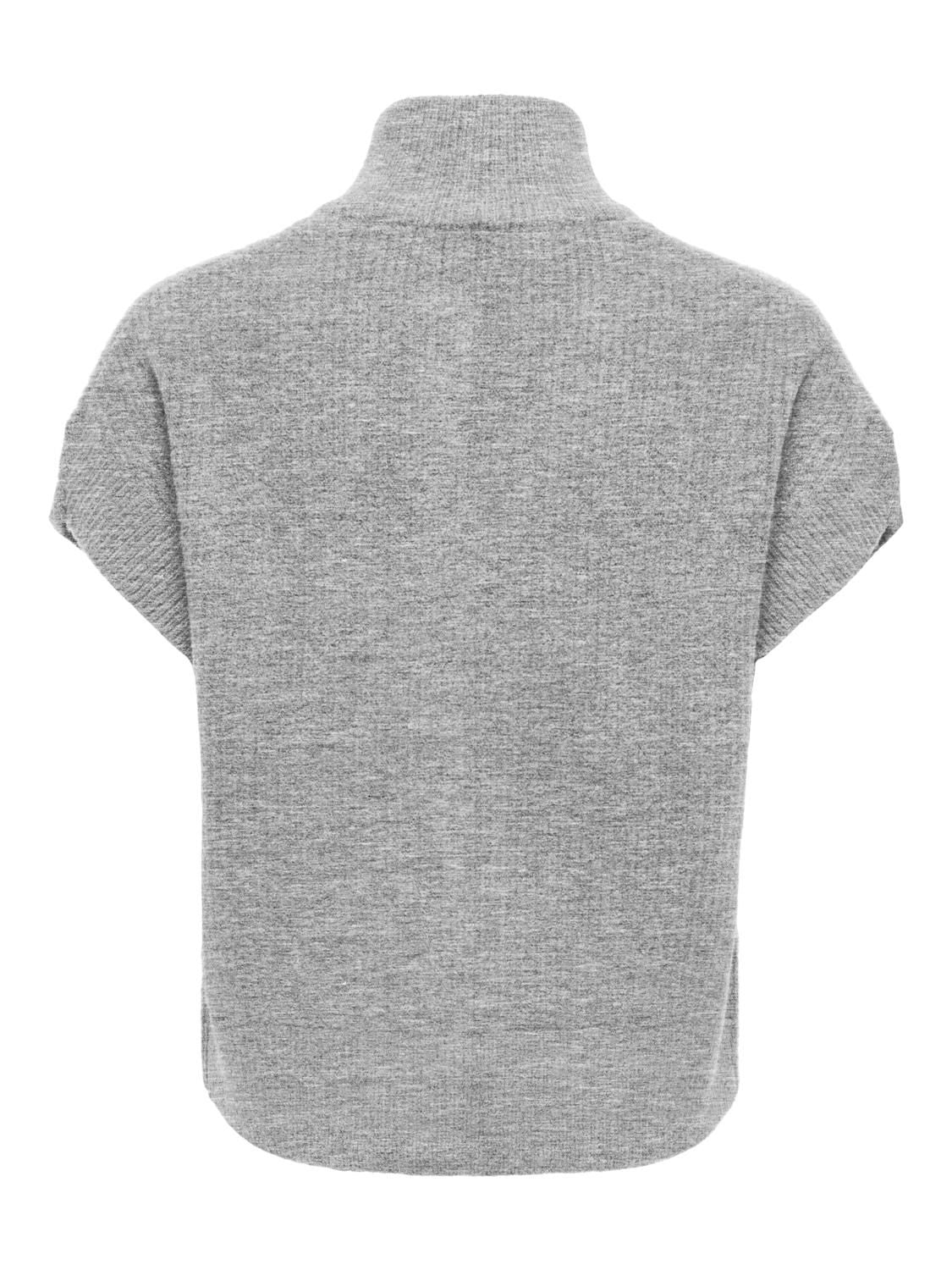 Onlbianca Sl Highneck Zip Vest Knt Grå