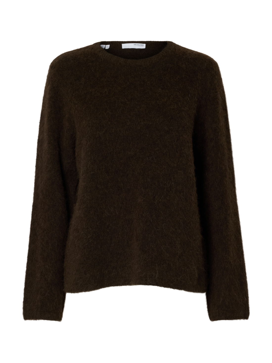 Slflulu Brushed Ls Knit O-Neck Brun
