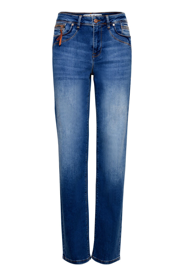 PZKarolina jeans hw straight leg Blå