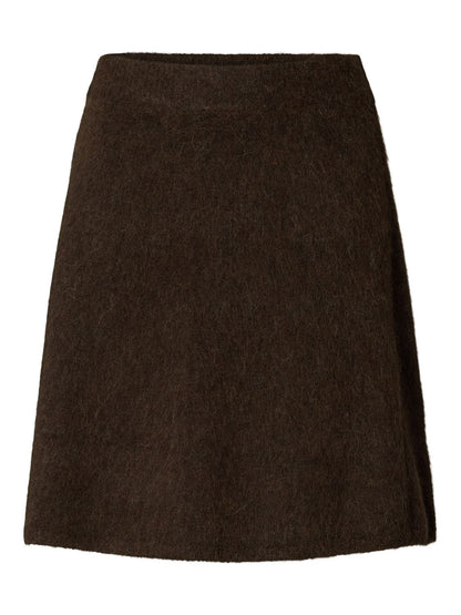 Slwlulu Brushed Hw Knit Skirt Noos Brun