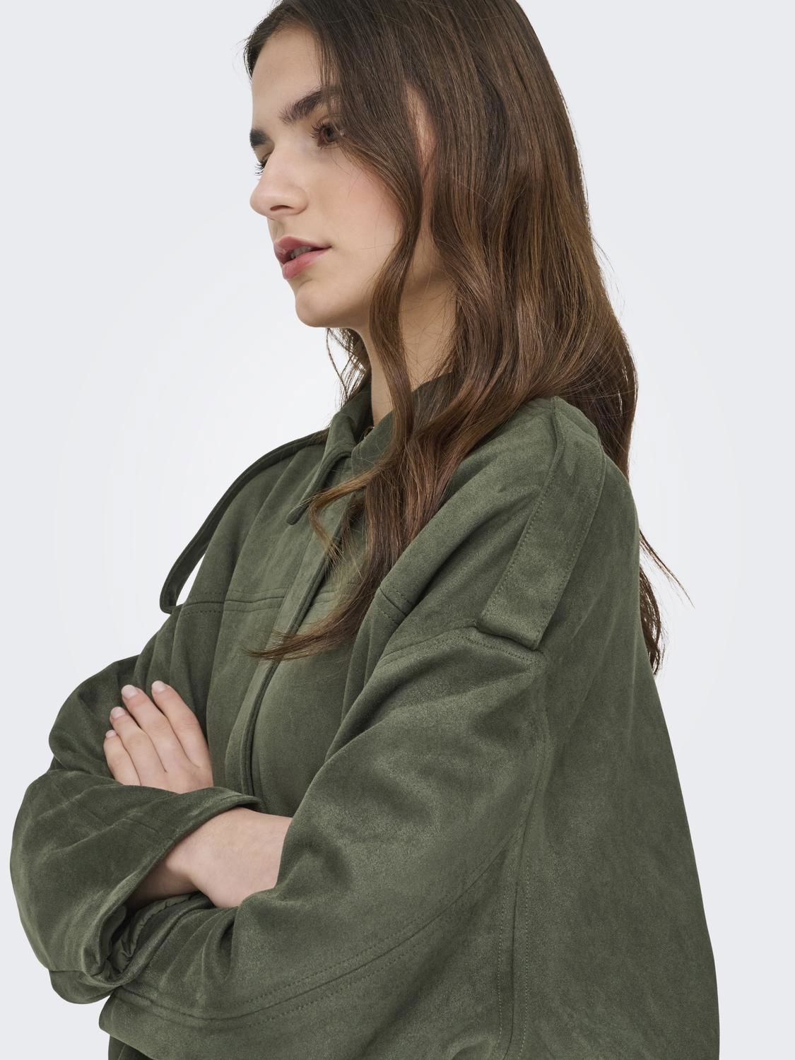 Jdynia Faux Suede Bat Jacket Otw Noos Grønn
