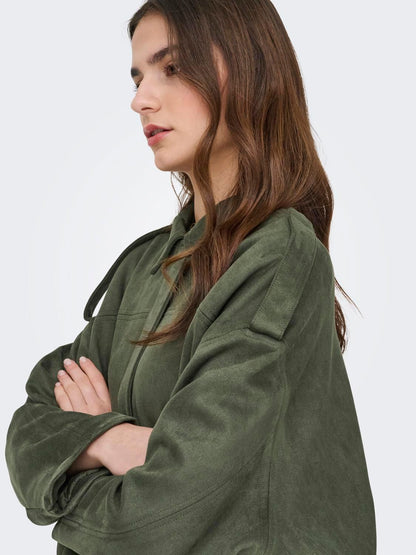 Jdynia Faux Suede Bat Jacket Otw Noos Grønn