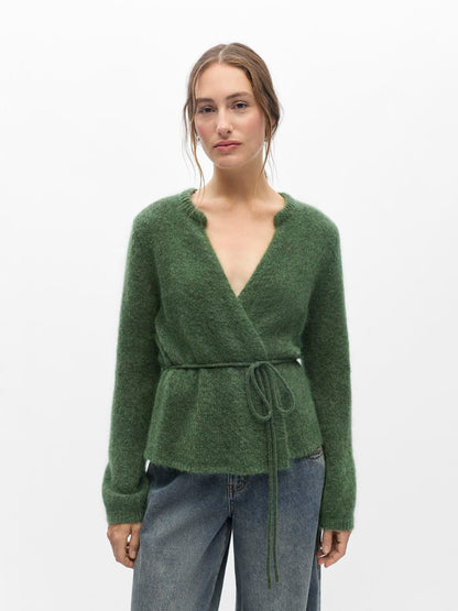 Objnete L/s Re Tie Cardigan Noos Grønn