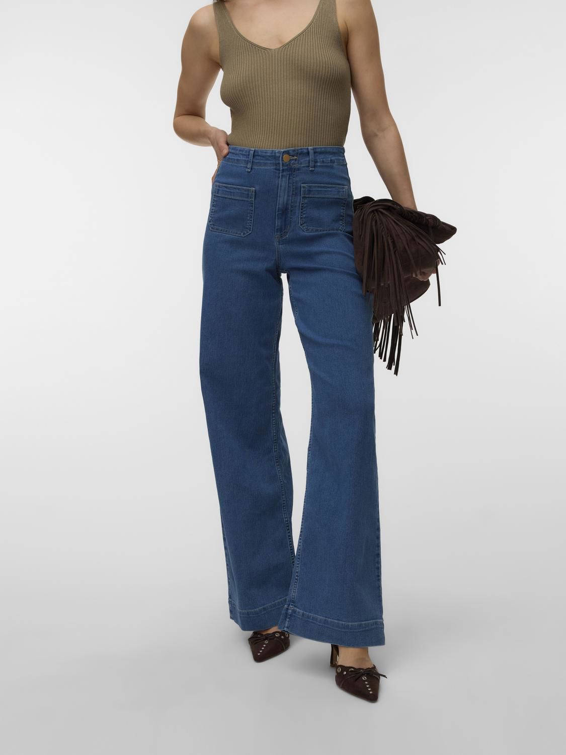 Vmkayla Hr Wide Pocket J Blue Mix Noos Blå