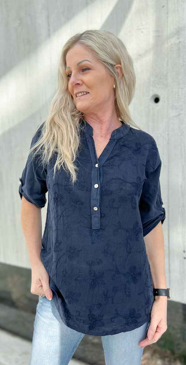 MELODI SKJORTEBLUSE Marine