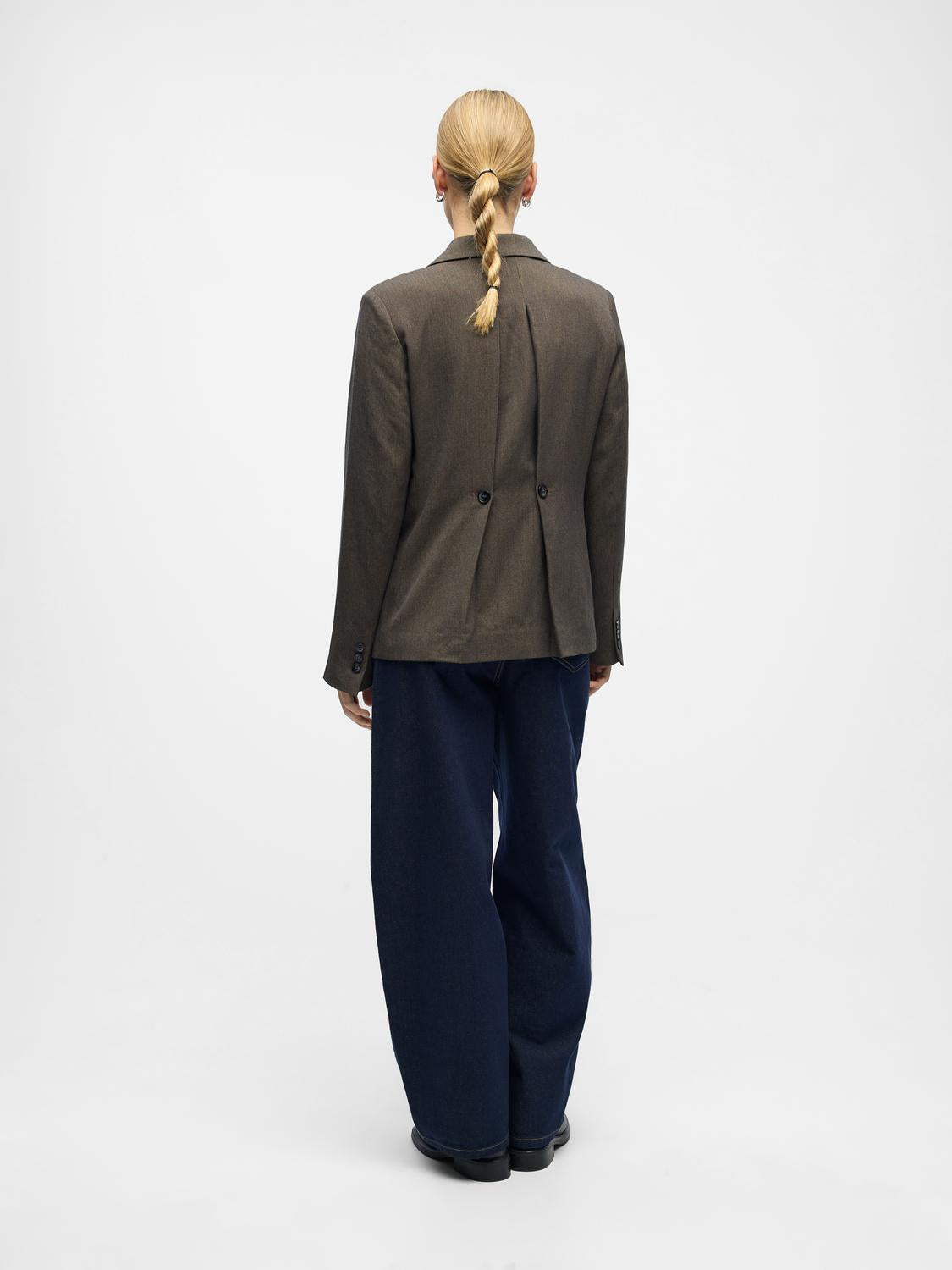 Objkara L/s Lo Blazer 142 Mørkebrun
