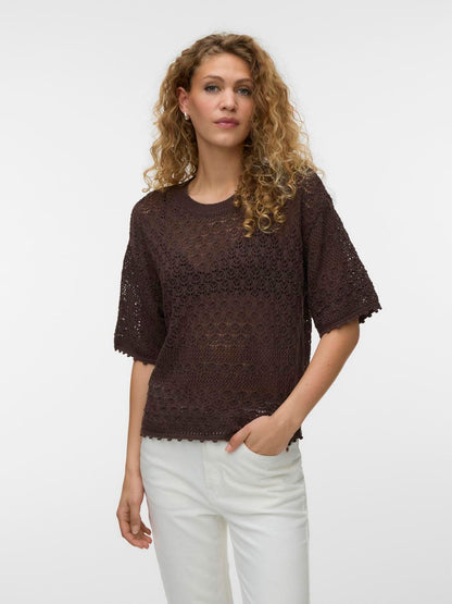 Vmmanila 2/4 O-Neck Pullover Brun