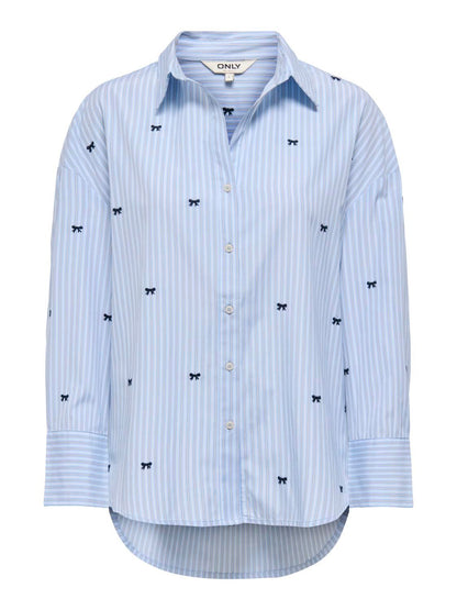 Onloregon Zeidi Ls Bow Shirt Noos Wvn Blå