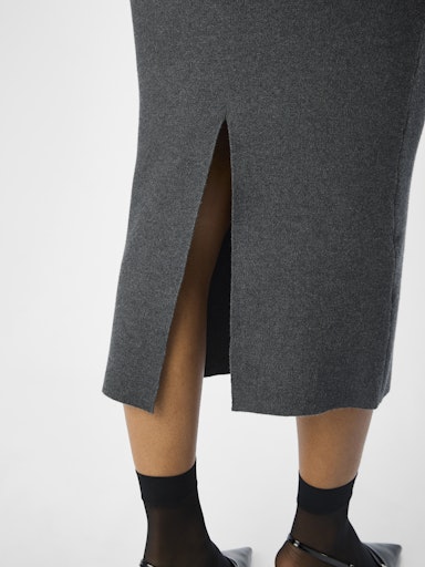 OBJREYNARD HW KNIT SKIRT NOOS Dark Grey Melange