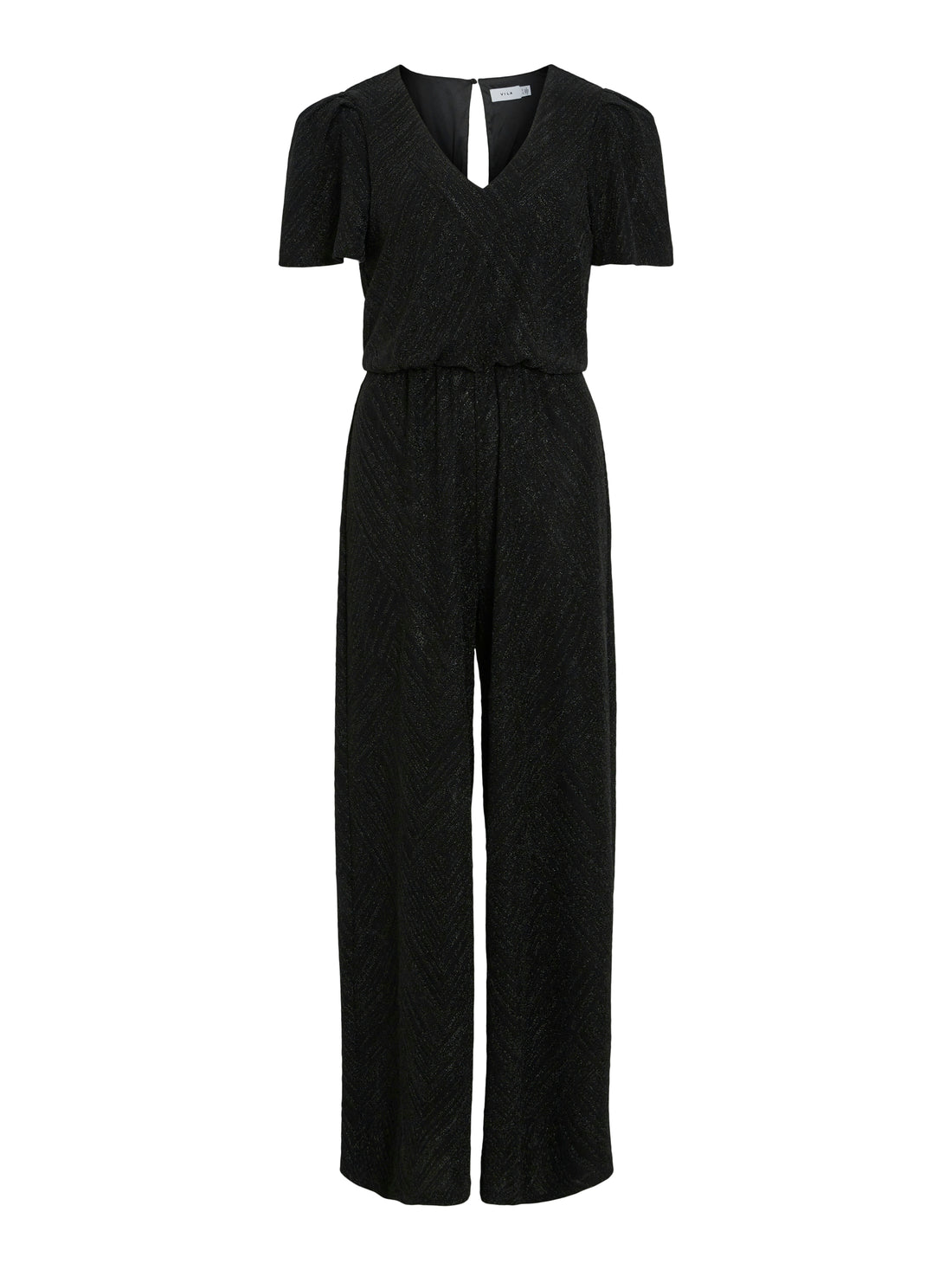 VIZOE V-NECK S/S JUMPSUIT/DC Black Beauty