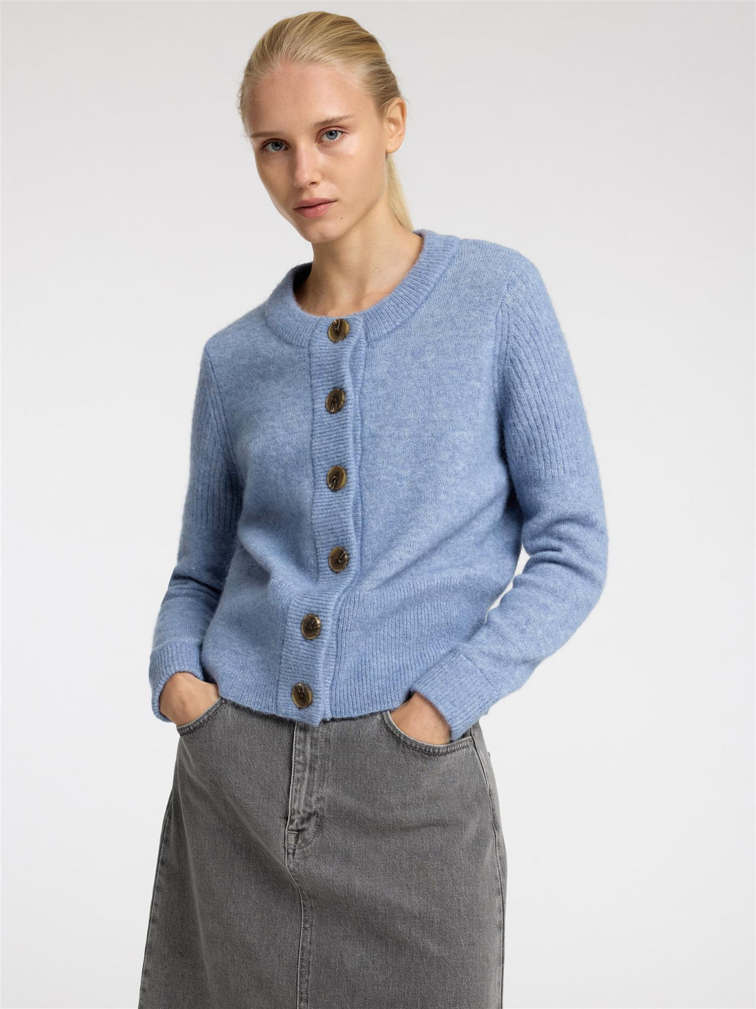 SLFSIA RAS LS KNIT CARDIGAN NOOS Endless Sky