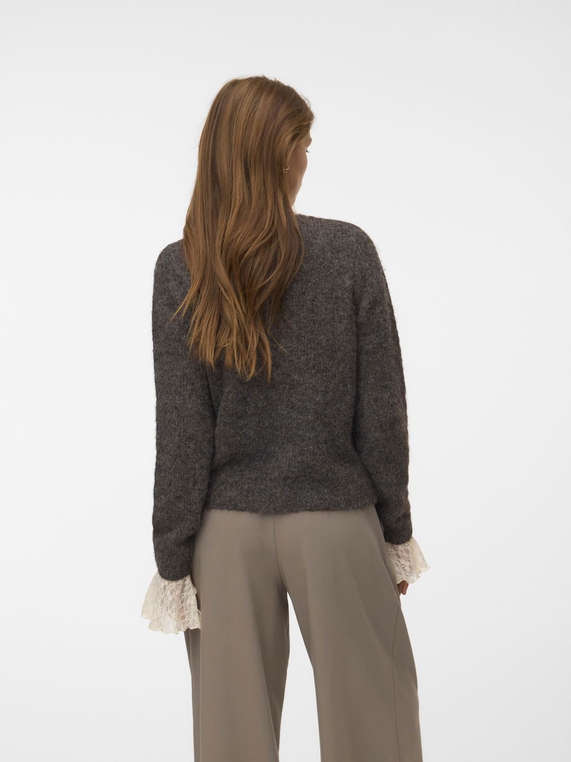 Vmnovah Ls O-Neck Button Cardi Ga Noos Brun