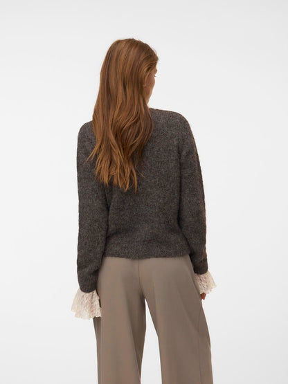 Vmnovah Ls O-Neck Button Cardi Ga Noos Brun