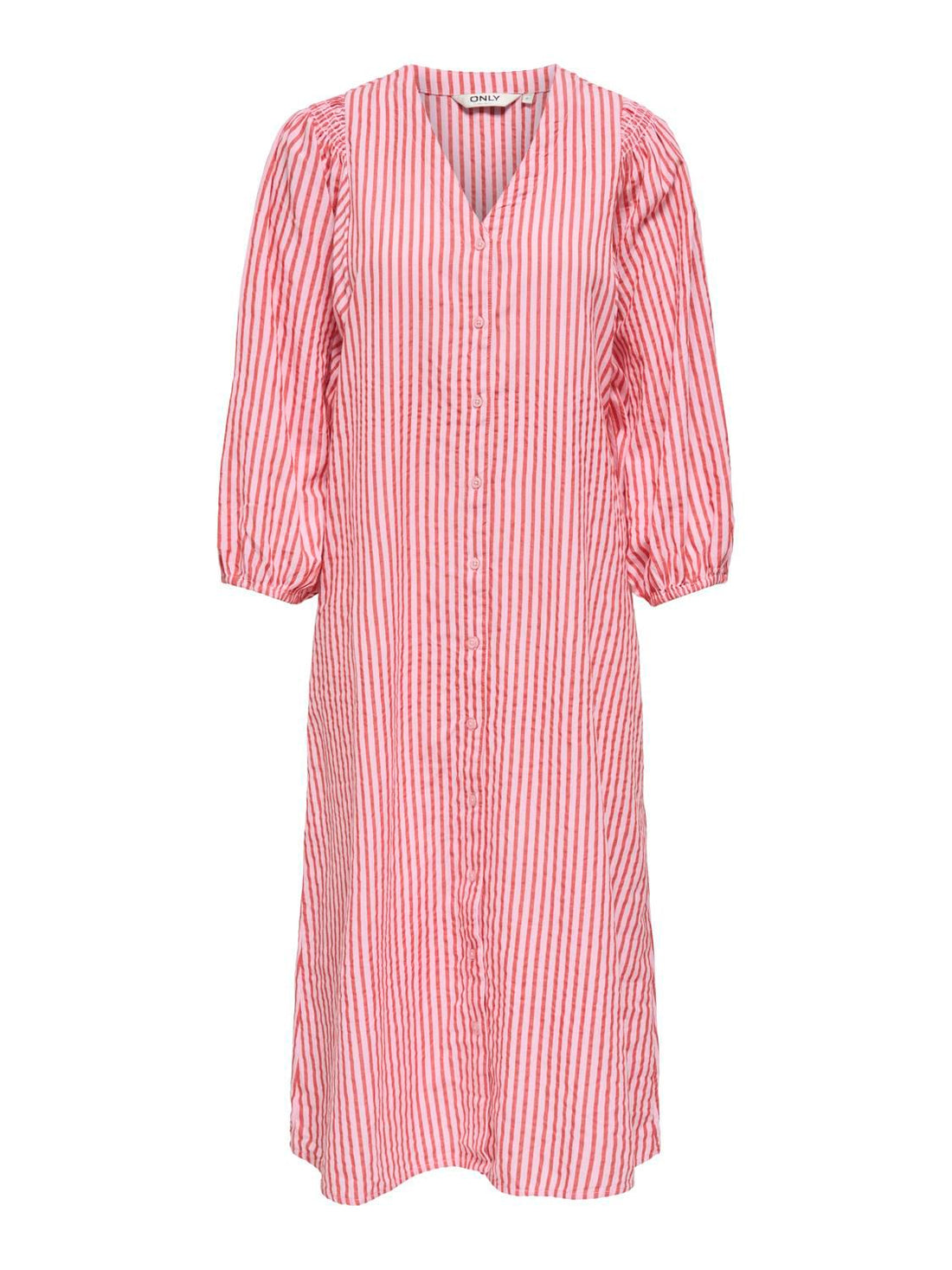Onlrolly L/s Midi Stripe Dress Cs Wvn Rød