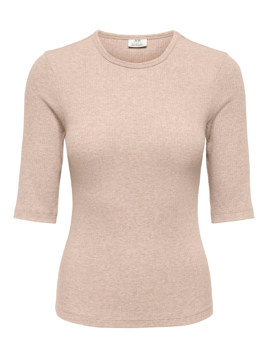 Jdyreno 2/4 O Neck Top Jrs Dia Grå