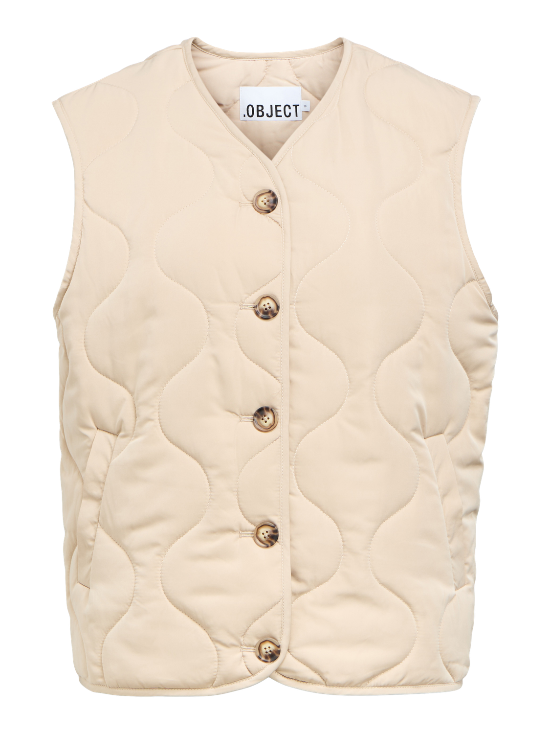 Objallie Lo Quilt Waistcoat E Aw Fair 25 Beige