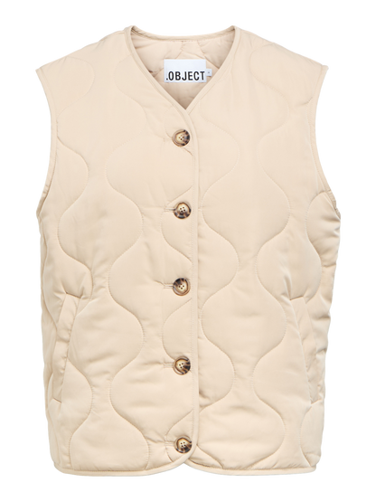 Objallie Lo Quilt Waistcoat E Aw Fair 25 Beige