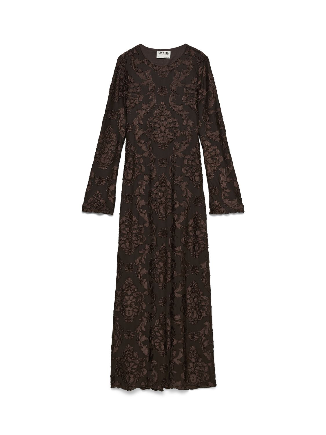 Awdakota Ls O-Neck Ankle Dress Brun