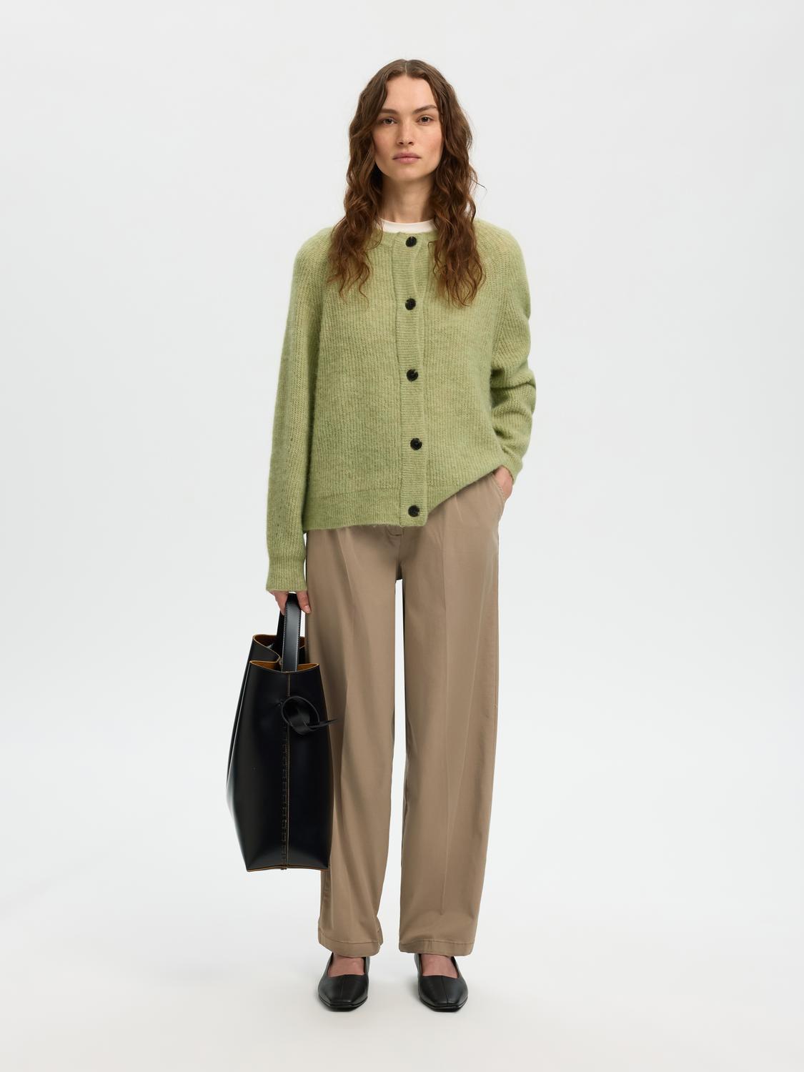 Slwlulu Ls Knit Short Cardigan Noos Grønn