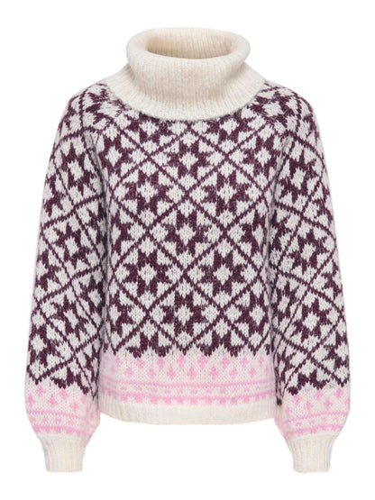 Onlcaro Ls Rollneck Cc Knt Grå
