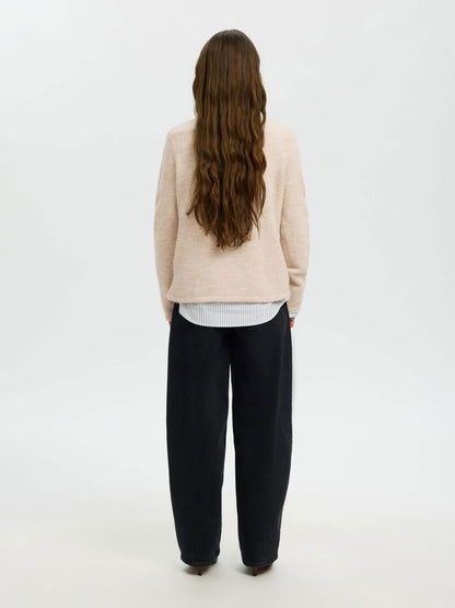 Slwlulu New Ls Knit O-Neck Noos Beige